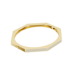 Gold Octagonal bracelet with face centered cubic Diamond